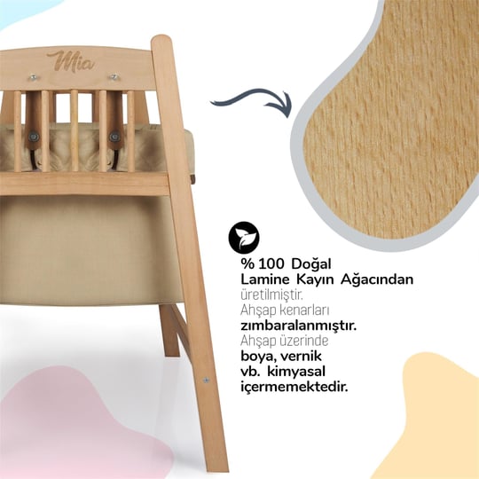 Kinder Baby Mia Anne Yanı Beşiği Bej