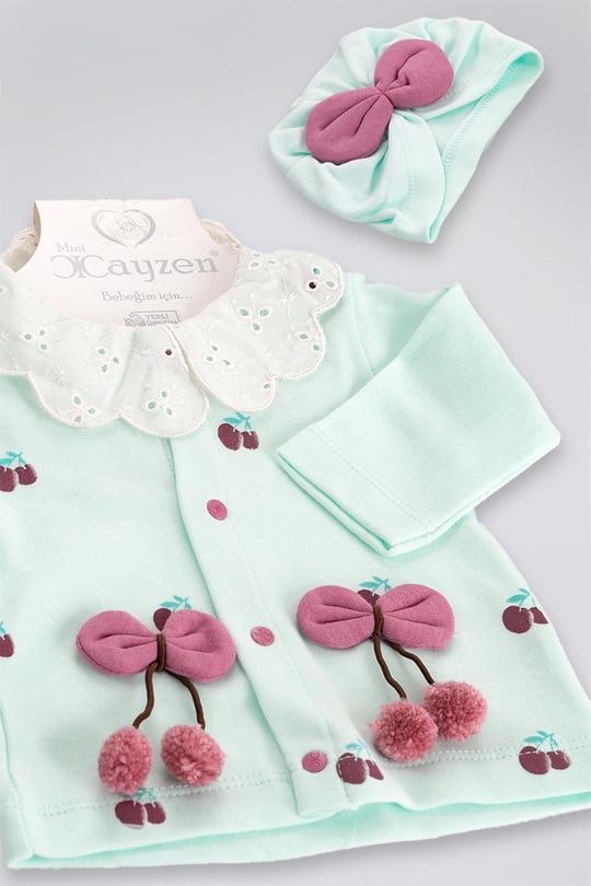 Kinder Baby Mini Cayzen Kız Bebek Pamuklu Hastane Çıkış Seti 5'li Yeşil 2011