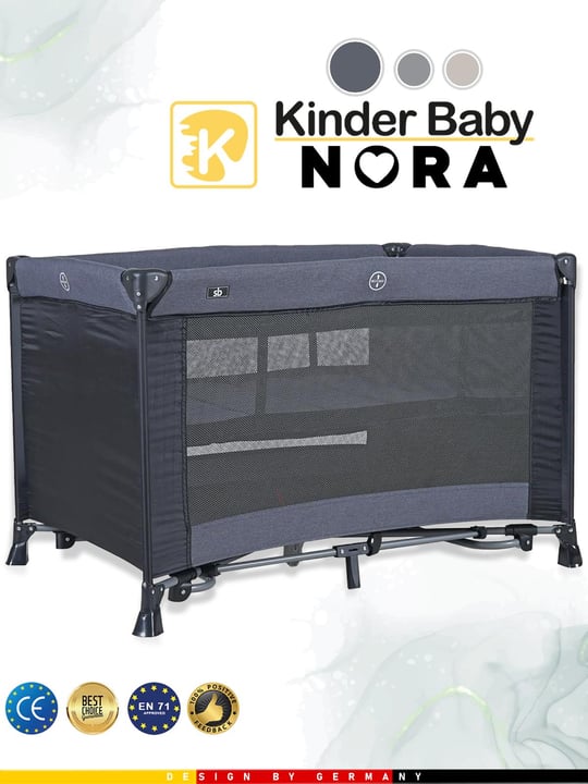 Kinder Baby Nora Park Yatak Oyun Parkı Beşik 70*110 Cm + Yatak Hediyeli Füme