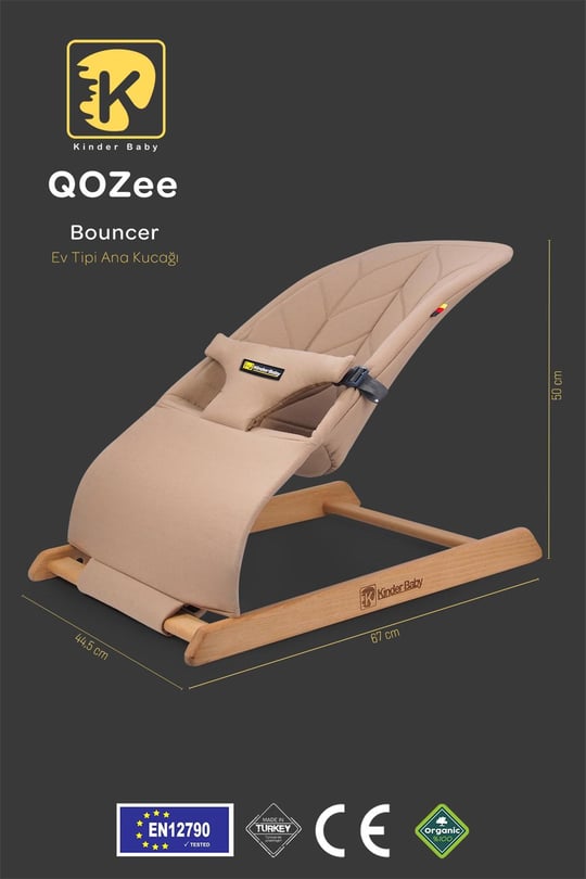 Kinder Baby Qozee Ev Tipi Ahşap Ana Kucağı Bej M1704