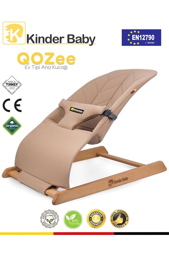 Kinder Baby Qozee Ev Tipi Ahşap Ana Kucağı Bej M1704