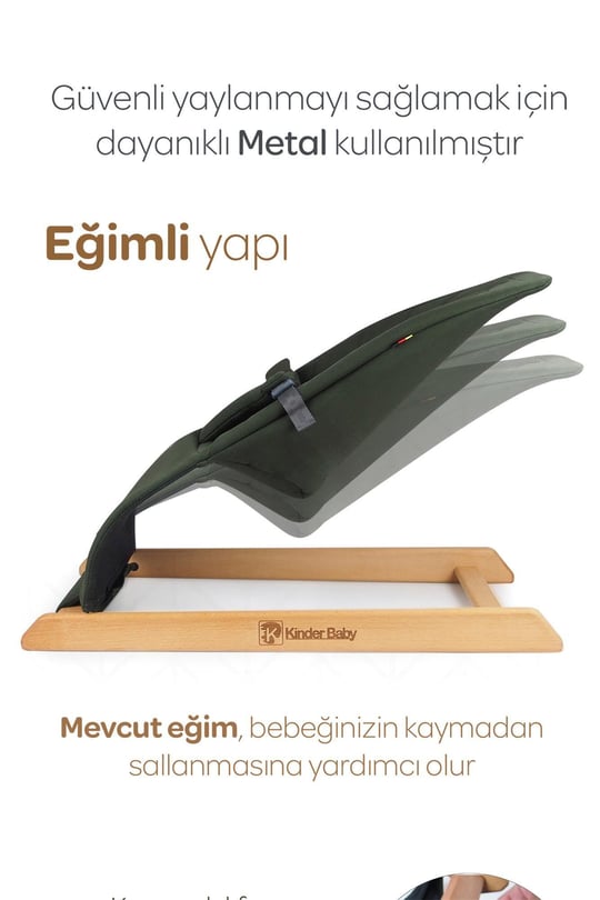 Kinder Baby Qozee Ev Tipi Ahşap Ana Kucağı Haki M1704