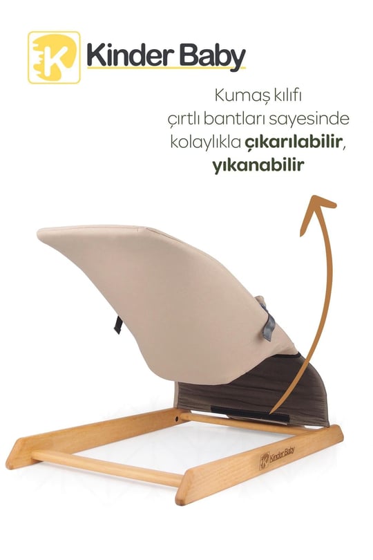 Kinder Baby Qozee Ev Tipi Ahşap Ana Kucağı Bej M1704