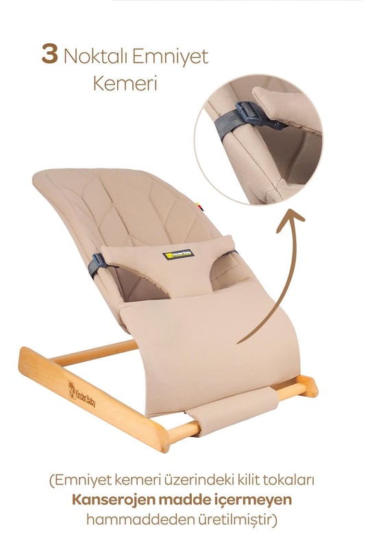 Kinder Baby Qozee Ev Tipi Ahşap Ana Kucağı Bej M1704