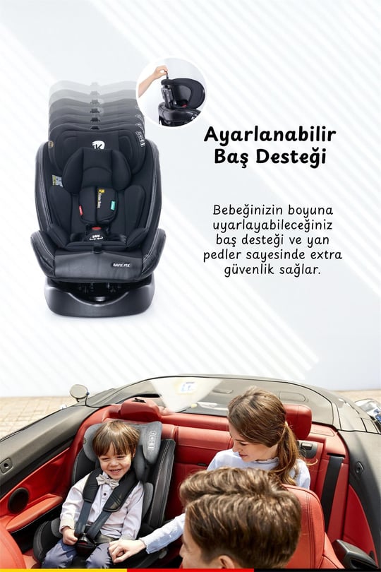 Kinder Baby Safe Fix 360 Derece 0-36 Kg Oto Koltuğu Siyah 7080