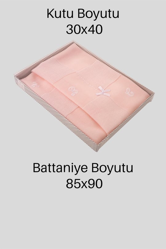 Kinder Baby Sevil Bebek Kurdeleli Triko Battaniye Pembe 1011