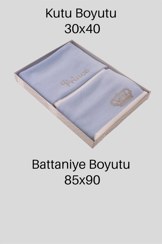 Kinder Baby Sevil Erkek Bebek Prince Triko Battaniye Mavi 1010