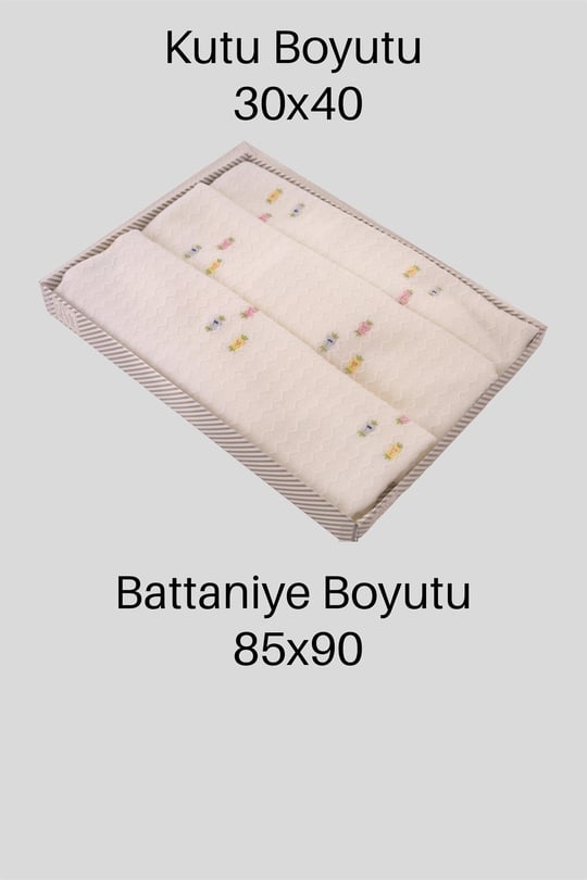 Kinder Baby Sevil Kız Bebek Pembe Çiçekli Triko Battaniye Krem 1012
