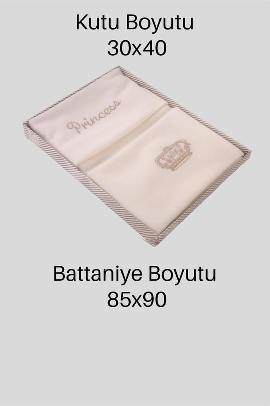 Kinder Baby Sevil Kız Bebek Princess Triko Battaniye Krem 1010