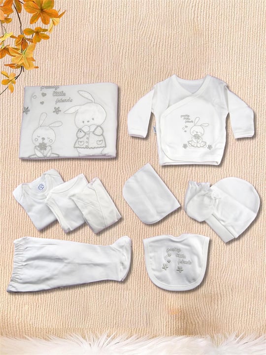 Kinder Baby Zıpır Kız Bebek 10'lu Little Friends Hastene Çıkış Seti Silver 506