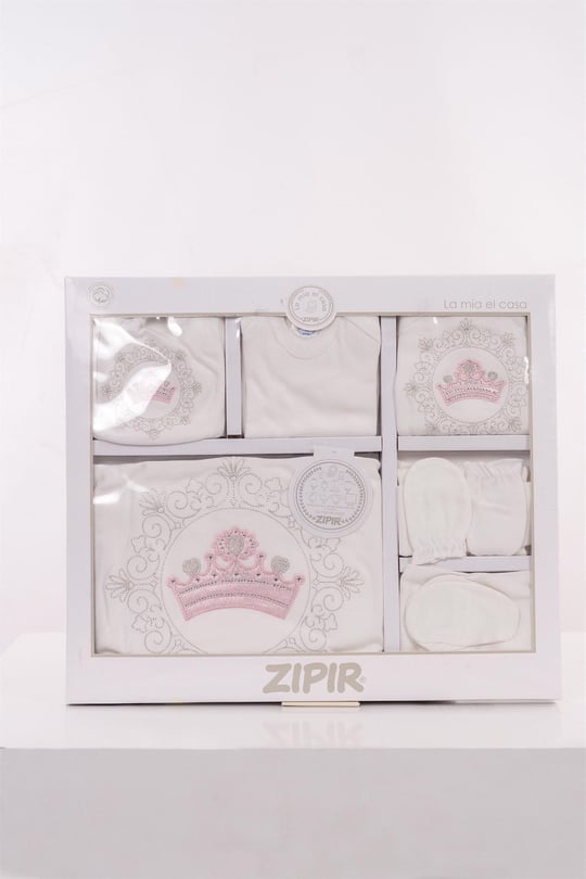 Kinder Baby Zıpır Kız Bebek Taç Model 10'lu Hastane Çıkış Seti Pembe 522