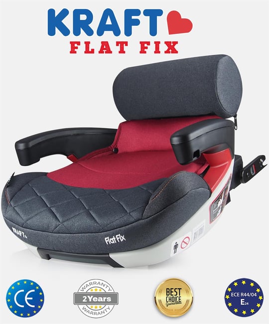 Kraft Flat Fix Booster Oto Koltuğu Kırmızı