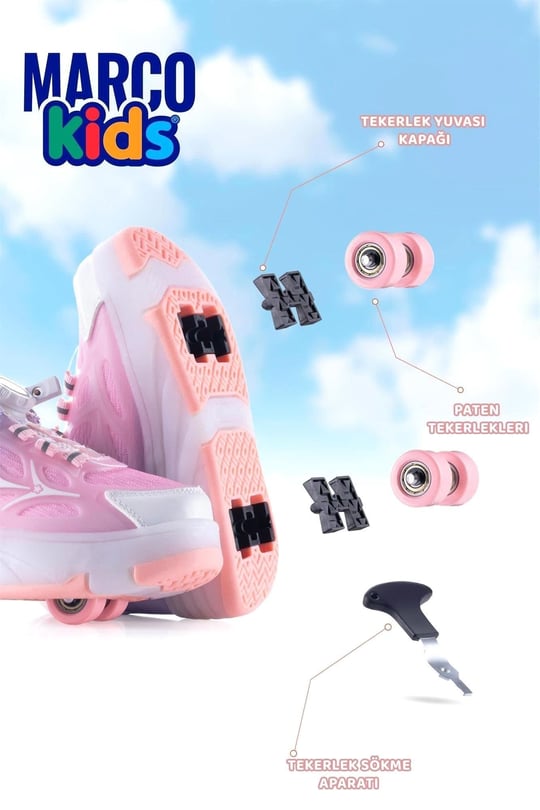 Marco Kids Kız Çocuk Işıklı Paten Ayakkabı Pembe 26Y1801-P