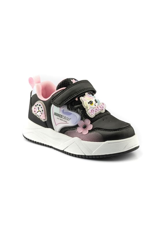 Marcokids Kız Çocuk Kety Işıklı Spor Ayakkabı Siyah JL259116