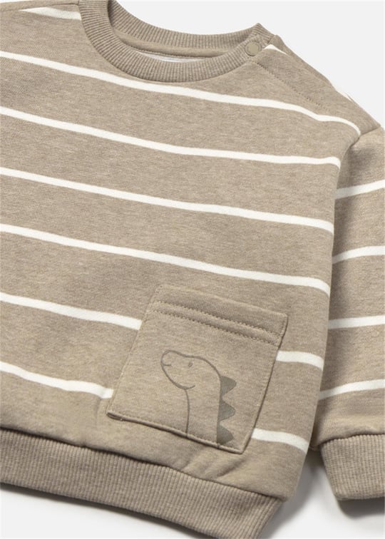 Mayoral Erkek Bebek Baskılı Cepli Sweatshirt Kahverengi 2416