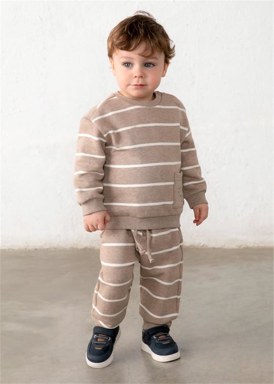 Mayoral Erkek Bebek Baskılı Cepli Sweatshirt Kahverengi 2416