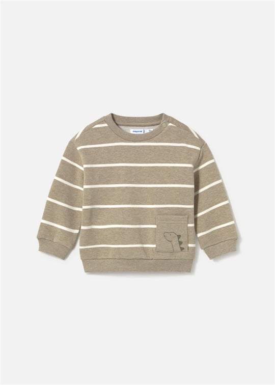Mayoral Erkek Bebek Baskılı Cepli Sweatshirt Kahverengi 2416