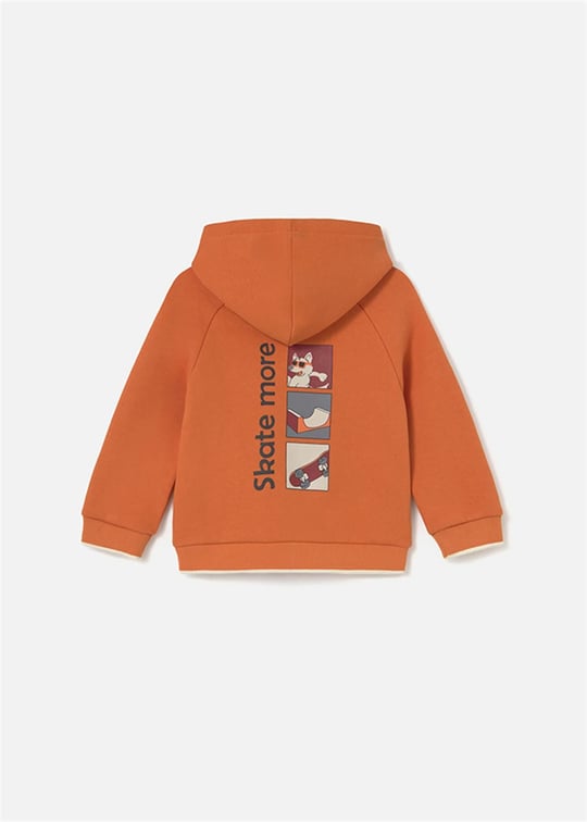Mayoral Erkek Bebek Baskılı Kapüşonlu Sweatshirt Turuncu 2414