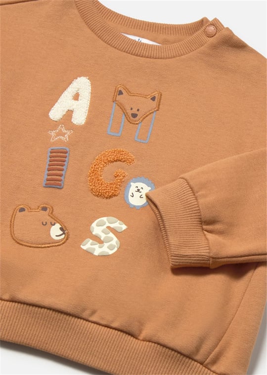 Mayoral Erkek Bebek Baskılı Sweatshirt Turuncu 2418