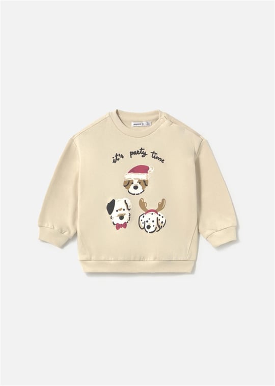 Mayoral Erkek Bebek Baskılı Sweatshirt Krem 2418