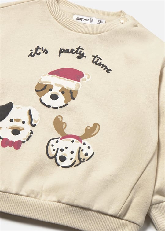 Mayoral Erkek Bebek Baskılı Sweatshirt Krem 2418