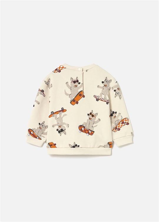Mayoral Erkek Bebek Baskılı Sweatshirt Krem 2417