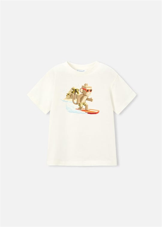 Mayoral Erkek Bebek Baskılı Tişört Beyaz 3077