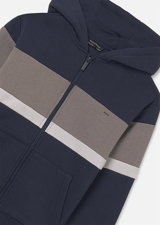 Mayoral Erkek Bebek Çizgili Fermuarlı Sweatshirt Lacivert 7418