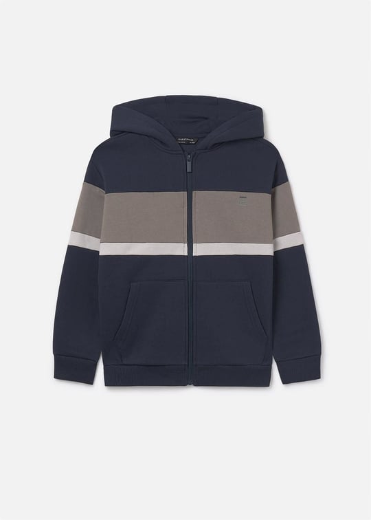 Mayoral Erkek Bebek Çizgili Fermuarlı Sweatshirt Lacivert 7418