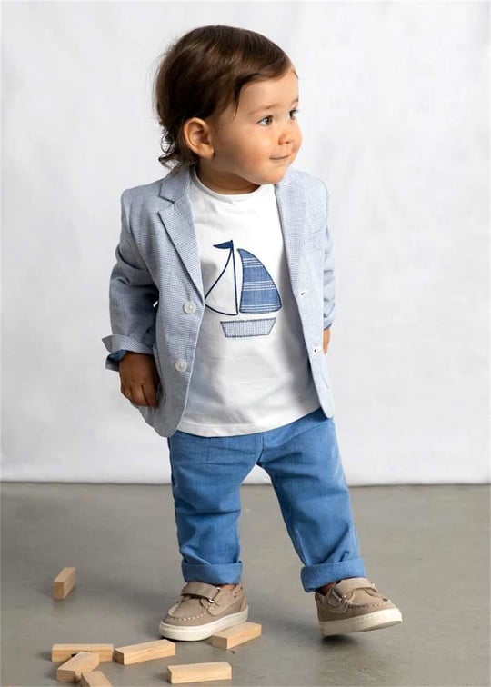 Mayoral Erkek Bebek Kareli Blazer Ceket Açık Mavi 1404
