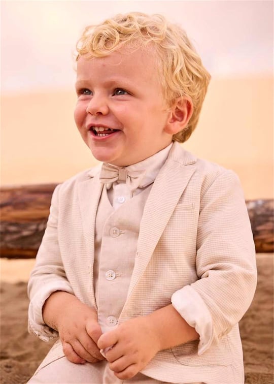 Mayoral Erkek Bebek Kareli Blazer Ceket Krem 1404