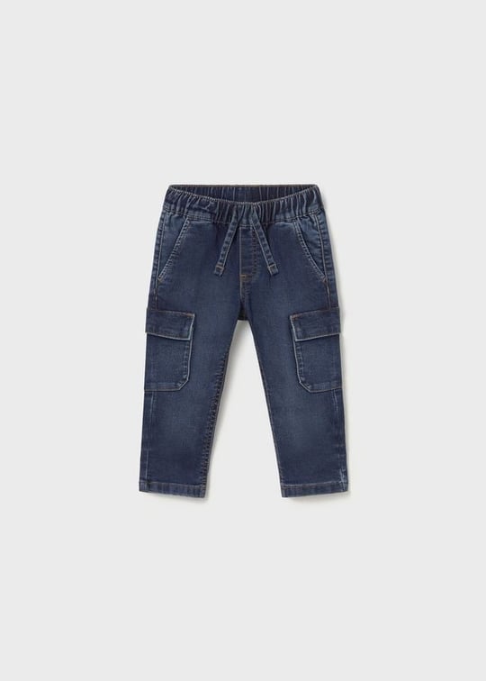 Mayoral Erkek Bebek Kargo Denim Pantolon Lacivert 2540
