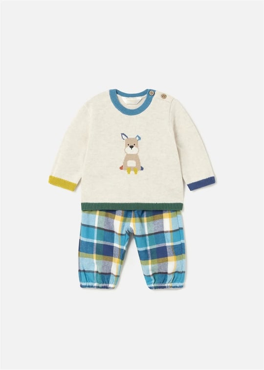 Mayoral Erkek Bebek Kazak Pantolon Takımı Bej 2517