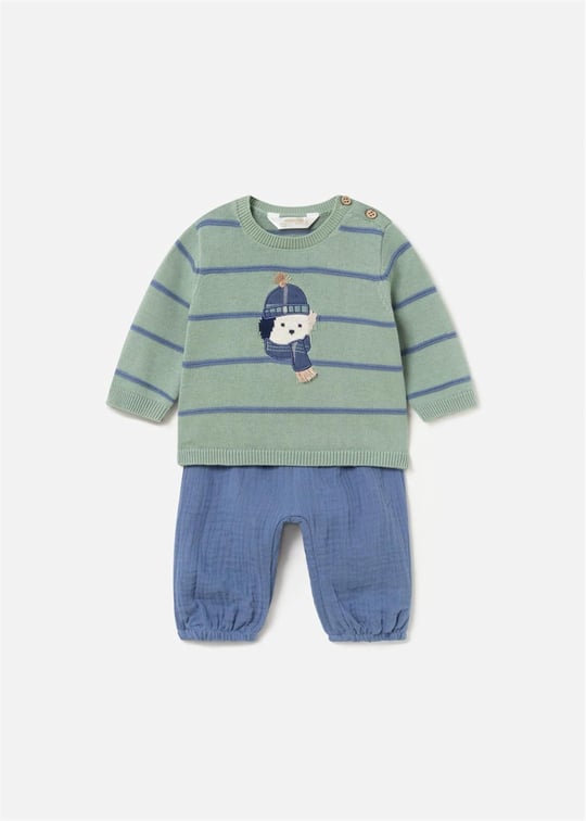 Mayoral Erkek Bebek Kazak Pantolon Takımı Yeşil 2517