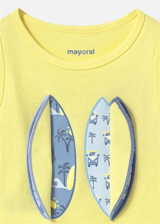 Mayoral Erkek Bebek Kolsuz Tişört Sarı 1069