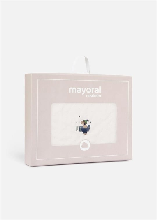 Mayoral Erkek Bebek Köpekli Battaniye Krem/İndigo 9489