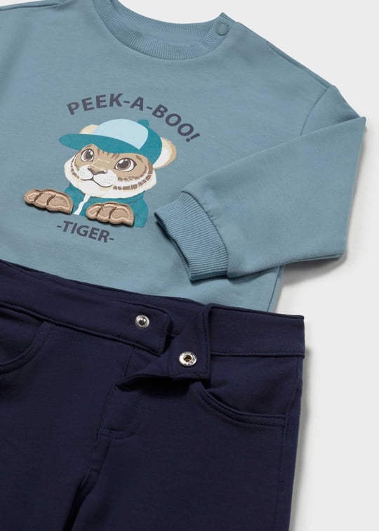 Mayoral Erkek Bebek Sweatshirt Pantolon Takım Mavi 2551