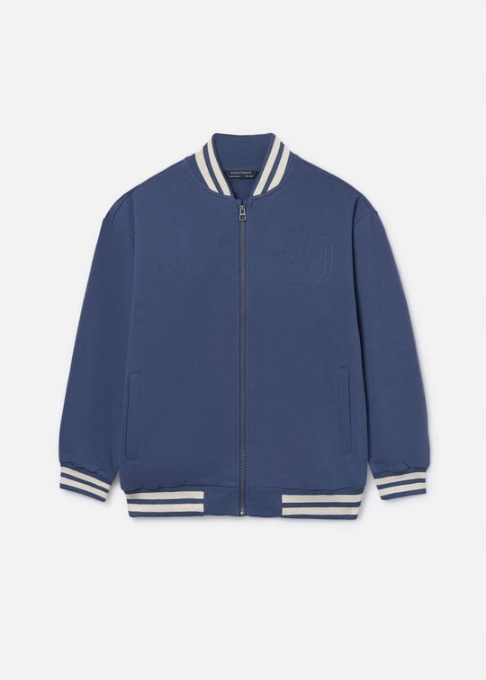 Mayoral Erkek Çocuk Baskılı Fermuarlı Sweatshirt Lacivert 6416