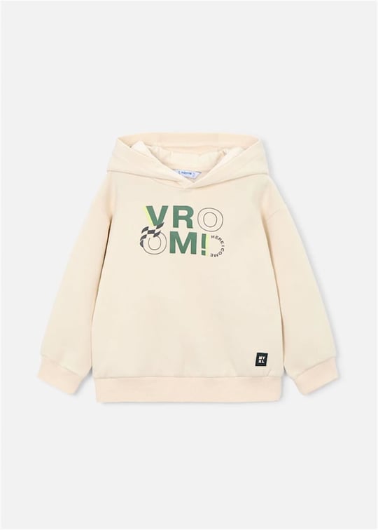 Mayoral Erkek Çocuk Baskılı Kapüşonlu Sweatshirt Krem 3435