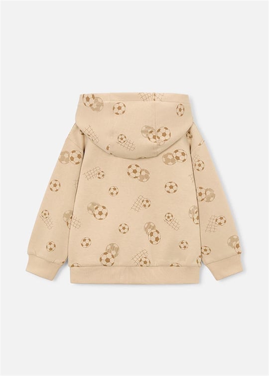 Mayoral Erkek Çocuk Baskılı Kapüşonlu Sweatshirt Bej 3435