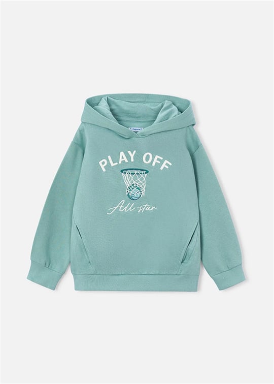 Mayoral Erkek Çocuk Baskılı Kapüşonlu Sweatshirt Mint 4456