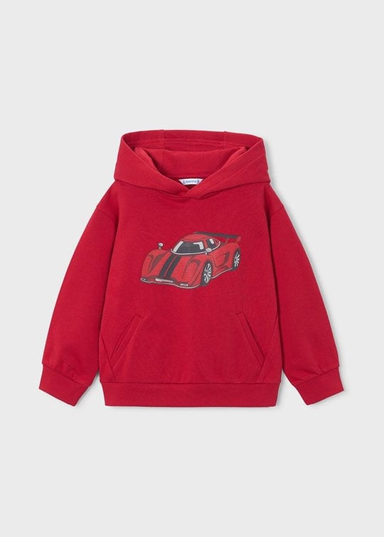 Mayoral Erkek Çocuk Baskılı Kapüşonlu Sweatshirt Bordo 4455