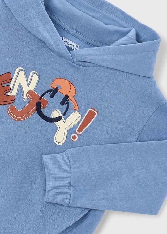 Mayoral Erkek Çocuk Baskılı Kapüşonlu Sweatshirt Mavi 4456