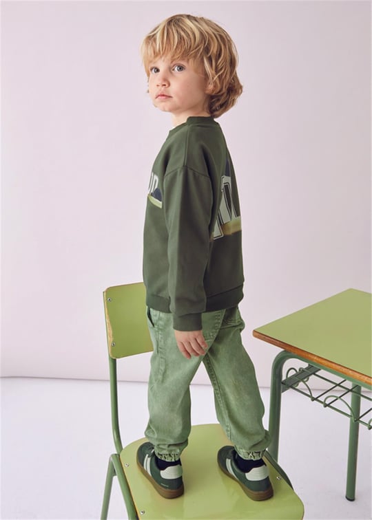 Mayoral Erkek Çocuk Baskılı Sweatshirt Yeşil 4401