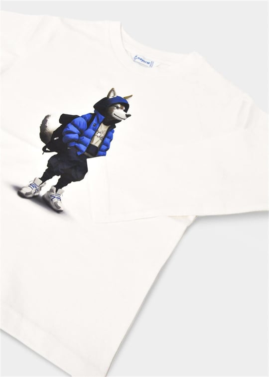 Mayoral Erkek Çocuk Baskılı Sweatshirt Krem 4083