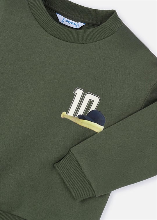 Mayoral Erkek Çocuk Baskılı Sweatshirt Yeşil 4401