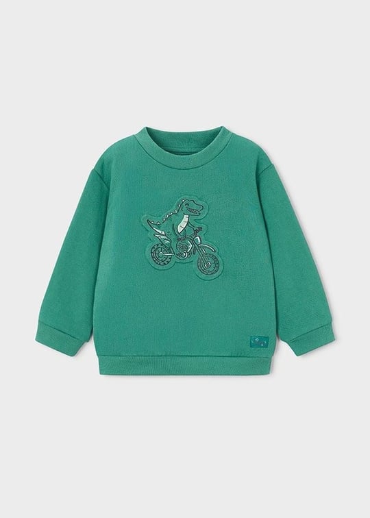 Mayoral Erkek Çocuk Baskılı Sweatshirt Zümrüt Yeşili 4459