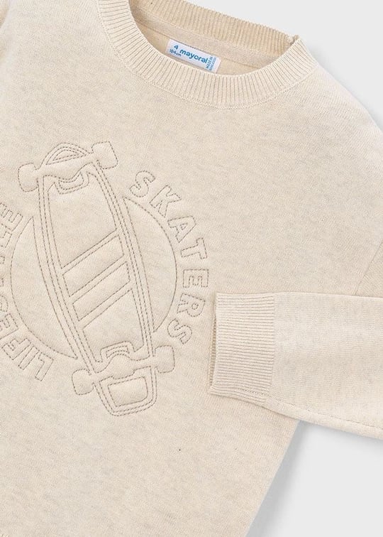 Mayoral Erkek Çocuk Baskılı Sweatshirt Bej 4304