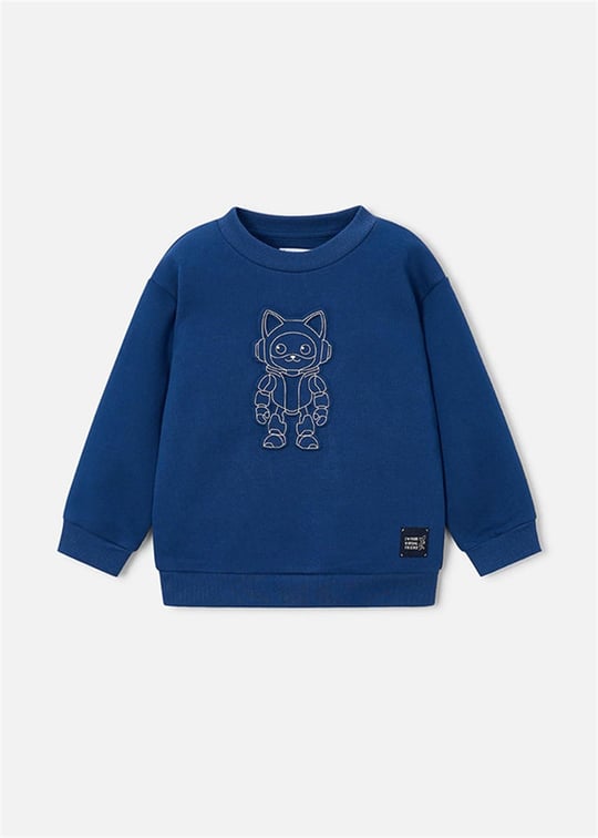 Mayoral Erkek Çocuk Baskılı Sweatshirt Lacivert 4457