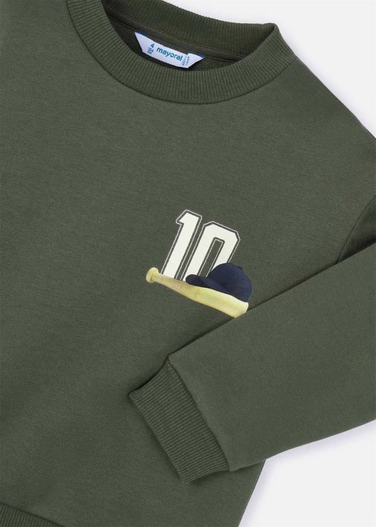 Mayoral Erkek Çocuk Baskılı Sweatshirt Yeşil 4401